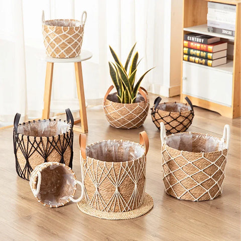 Basket With Knitting Decoration